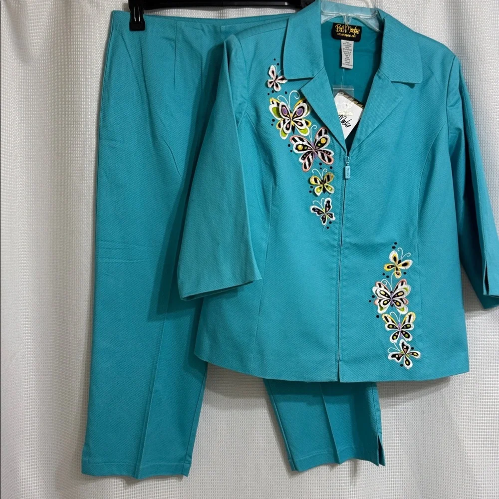 NWT Bob Mackie wearable art 2 piece pants suit. Size L - Picture 1 of 12